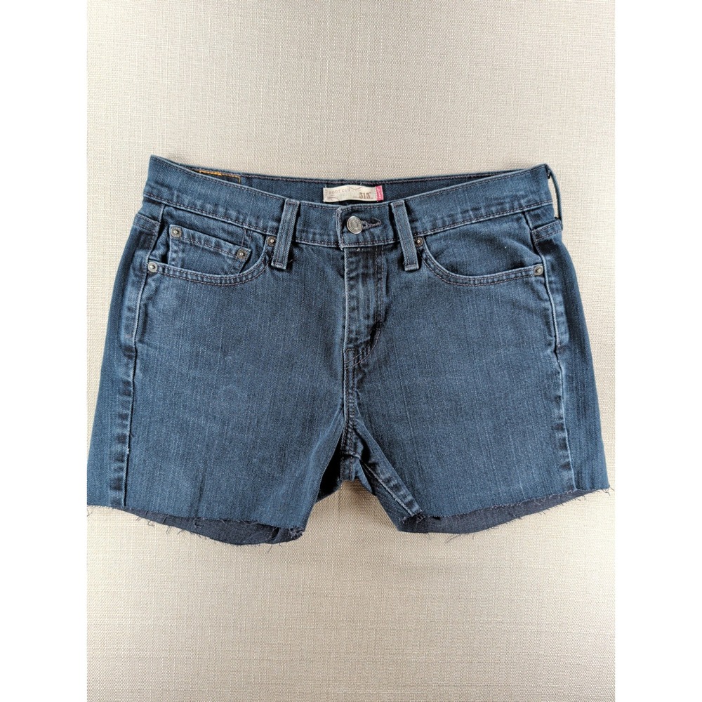 Levi's 515 Womens 6M Blue Denim Cut-Off Jean Shorts Medium Wash Stretch